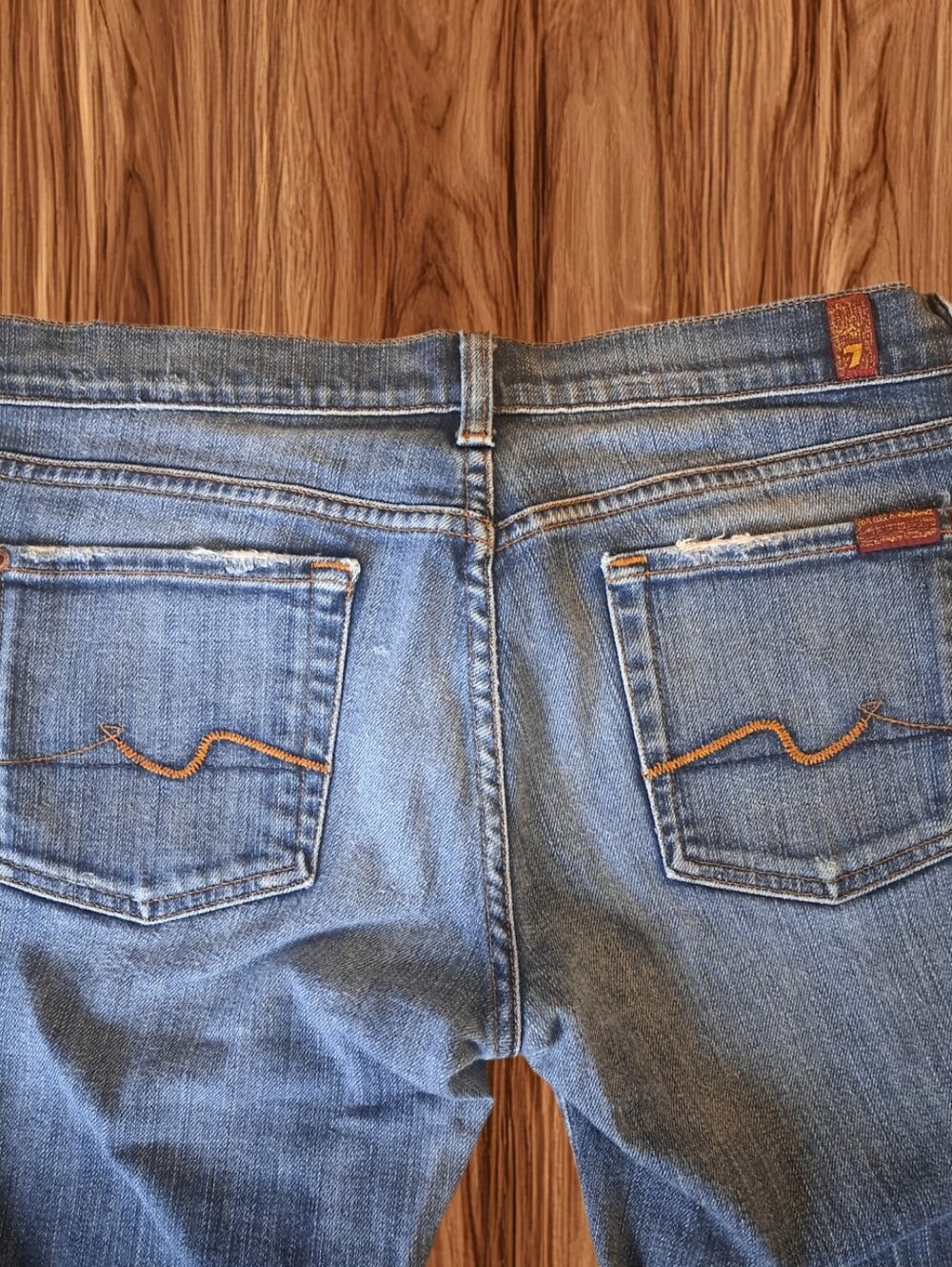 Vintage Distressed Flare Seven For All Mankind Jeans